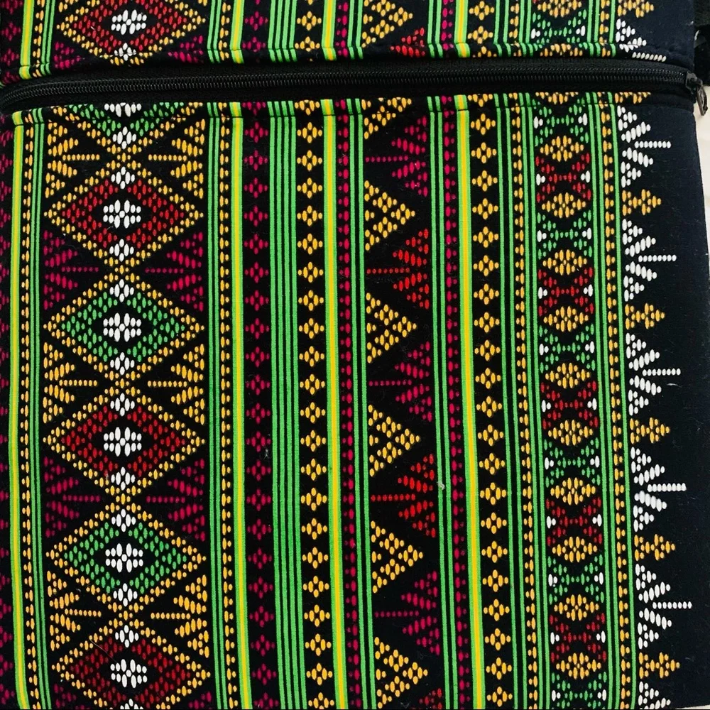 Crossbody bag with colorful vibrant ethnic print